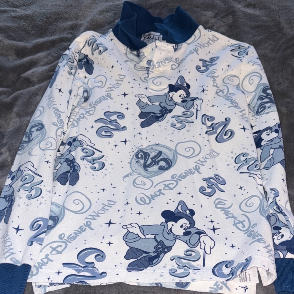 Disney Blue and White Mickey Mouse Pullover